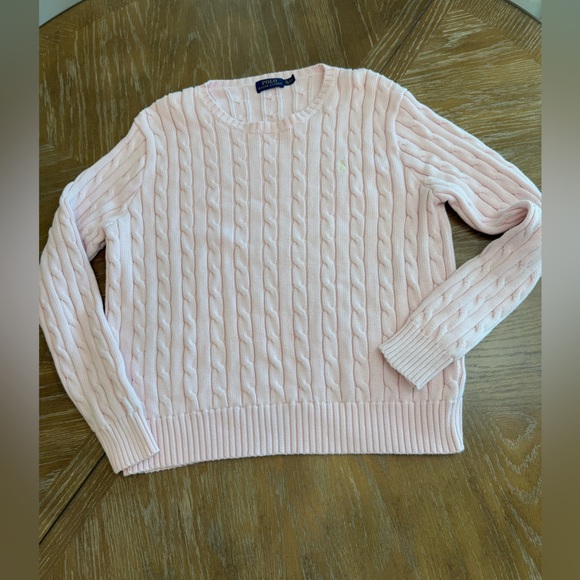 Polo by Ralph Lauren Light Pink Cable Knit Sweater - Picture 1 of 9